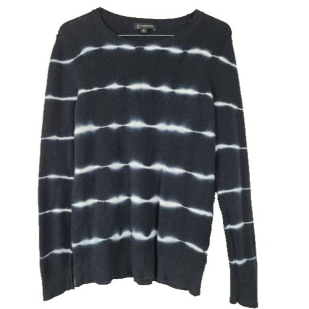 Inc International Concepts Womens Sweater Medium Navy Striped Pullover Casual